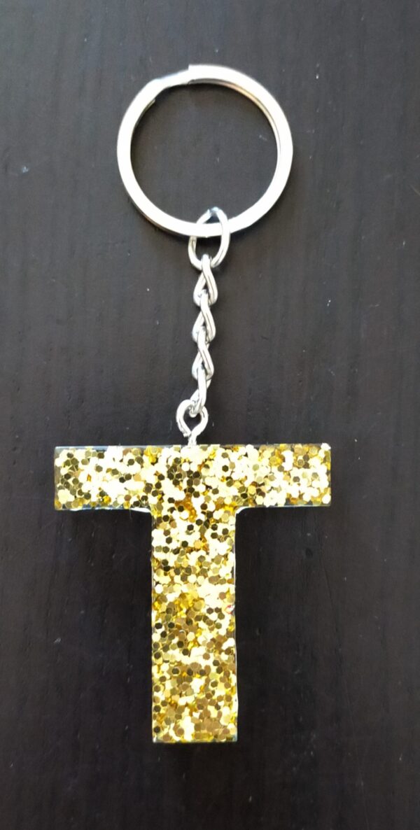Sleutelhanger Letter T Goud