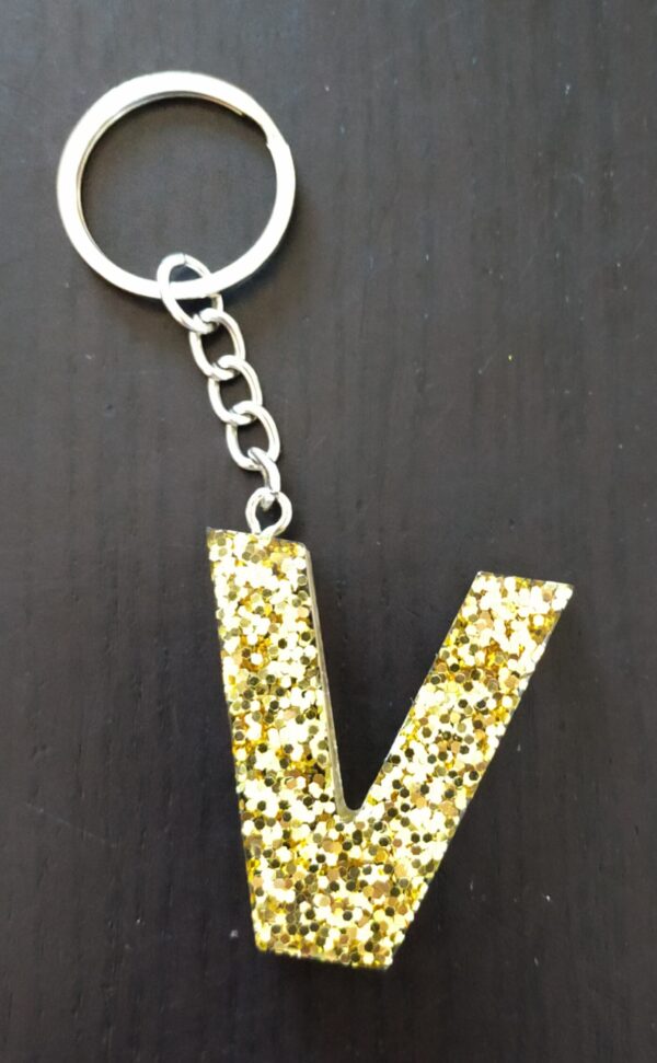 Sleutelhanger Letter V Goud